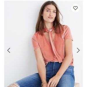 BNWT Madewell Velvet Tie Blouse Medium